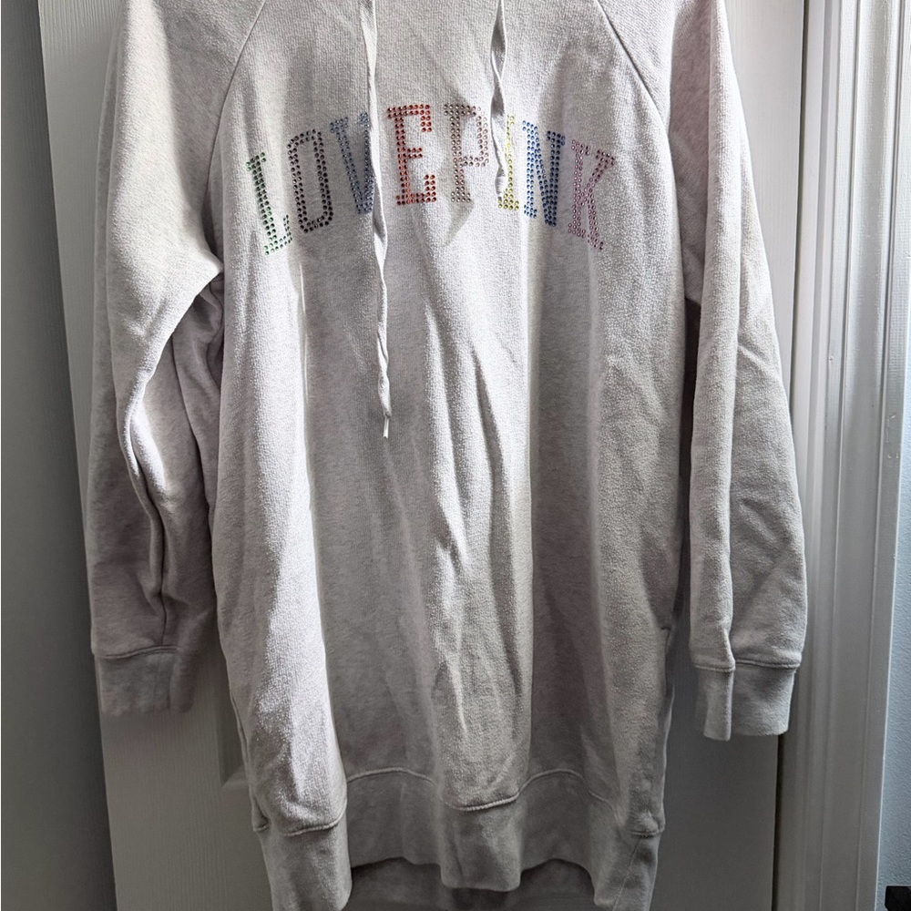 Victoria’s Secret PINK Rainbow Rhinestone Logo Hoodie XS